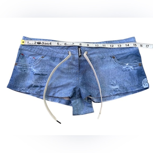 NWOT, Bench, Printed Denim Shorts, XS, Blue - Picture 5 of 8